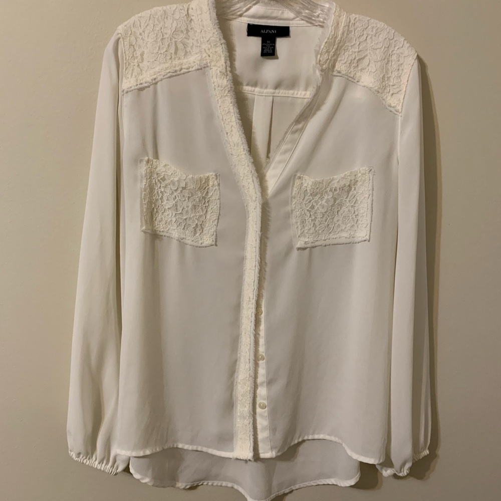 ALFANI Button Up Front Blouse, Size 10